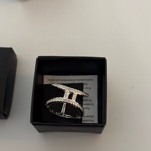 Avon Silver Ring with Clear Gemstones